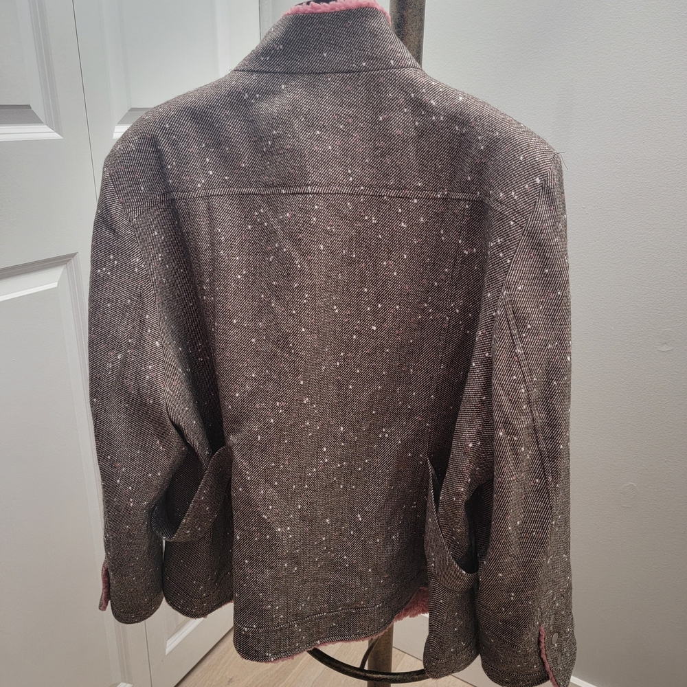 Women's Pink and Brown Jacket - Picture 10 of 11